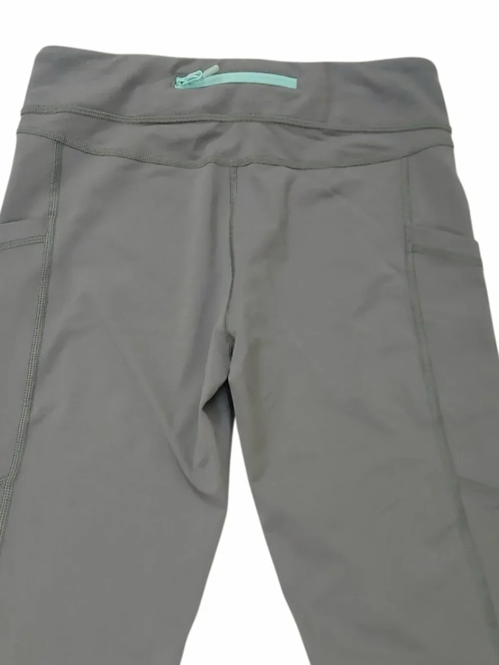 Ivivva Lululemon Leggings Girls Youth 14 Gray Athletic Pockets Reflective Calf